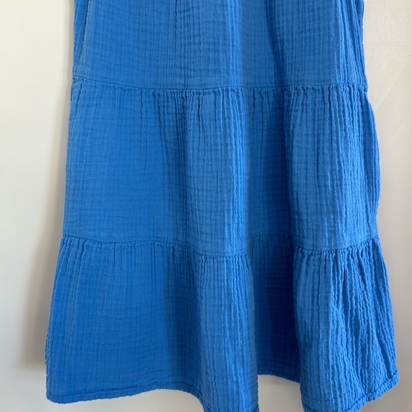 Girls Blue Sleeveless Dress with Pockets by Cat & Jack 100% Cotton - Picture 3 of 12